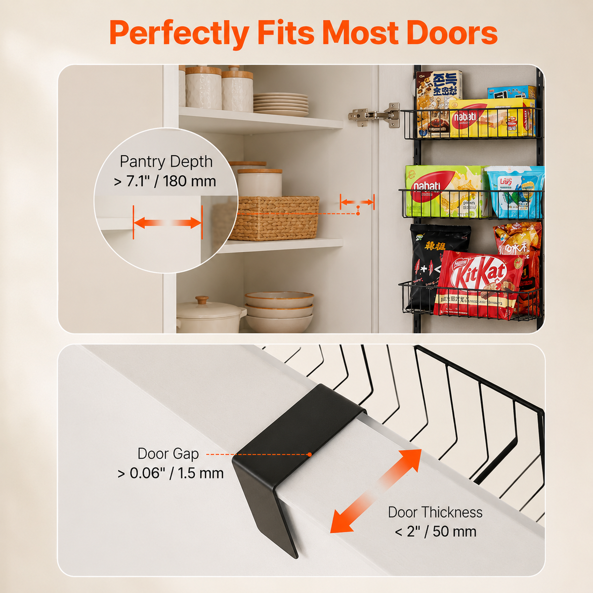 8-Tier Door-Mounted Pantry Organizer