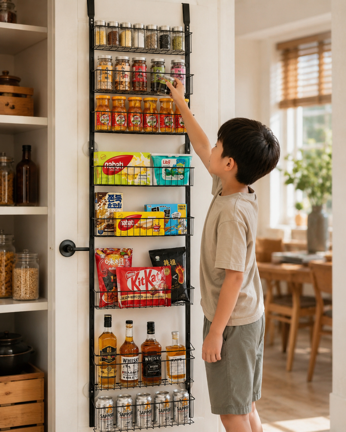 8-Tier Door-Mounted Pantry Organizer